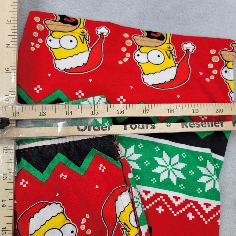 Simpsons Pants Men‎ Medium Sleep Pajamas PJs Lounge Homer Santa Duff Christmas M